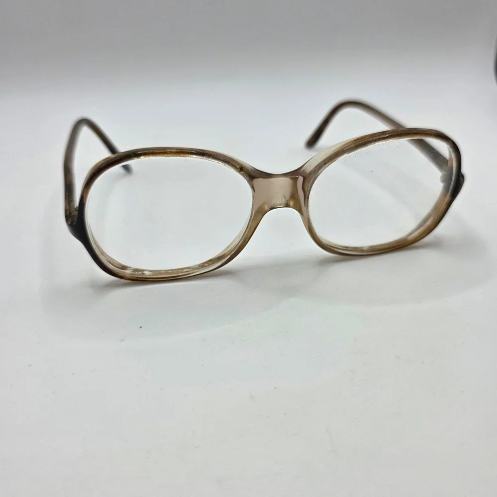 Vintage Oversized Round Eyeglass Frames Brown Tortoise 70s 80s Retro Women